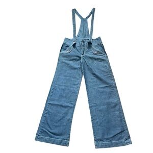 Urban Outfitters Overalls Sz 26 Blue Hipster Boho Classic Casual 2000s Wide Leg